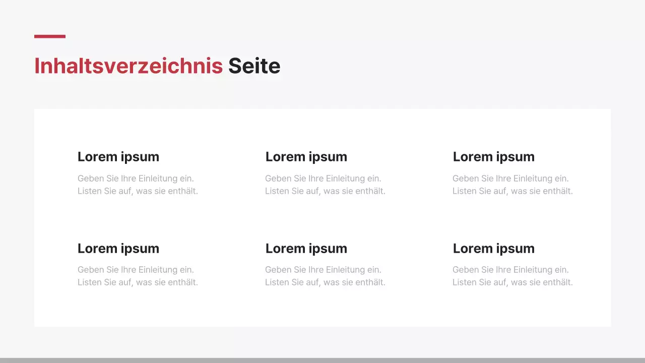 Minimalistischer Unternehmensbericht in Rot und Weiß