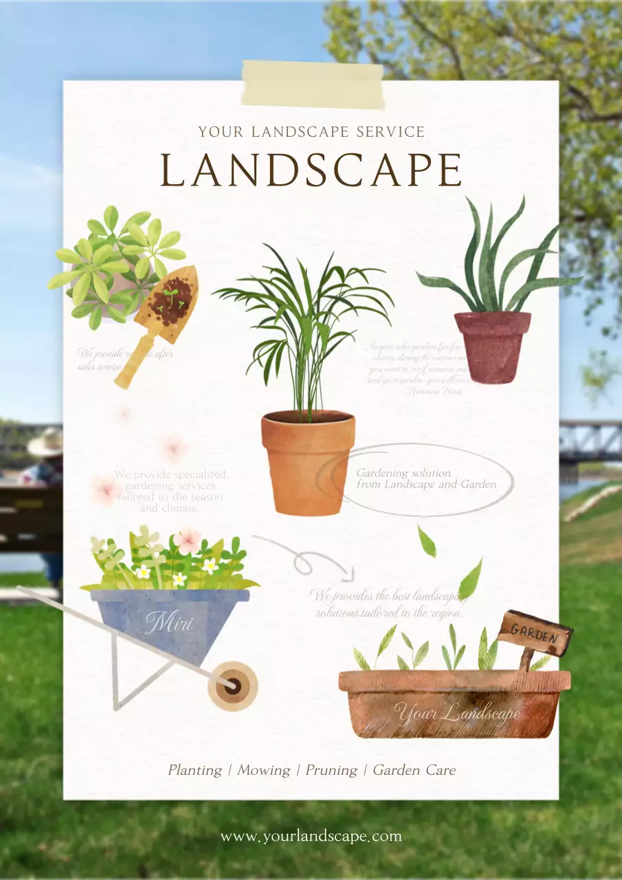 Beige Rustic Gardening Advertisement Poster