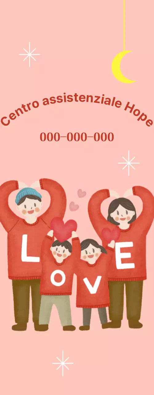 Centro benessere caldo e luminoso con illustrazioni per le famiglie