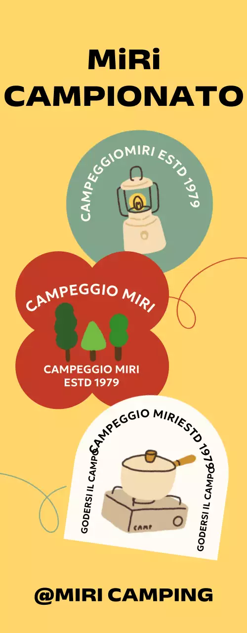 Campeggio con varie forme e immagini del campeggio disegnate a mano