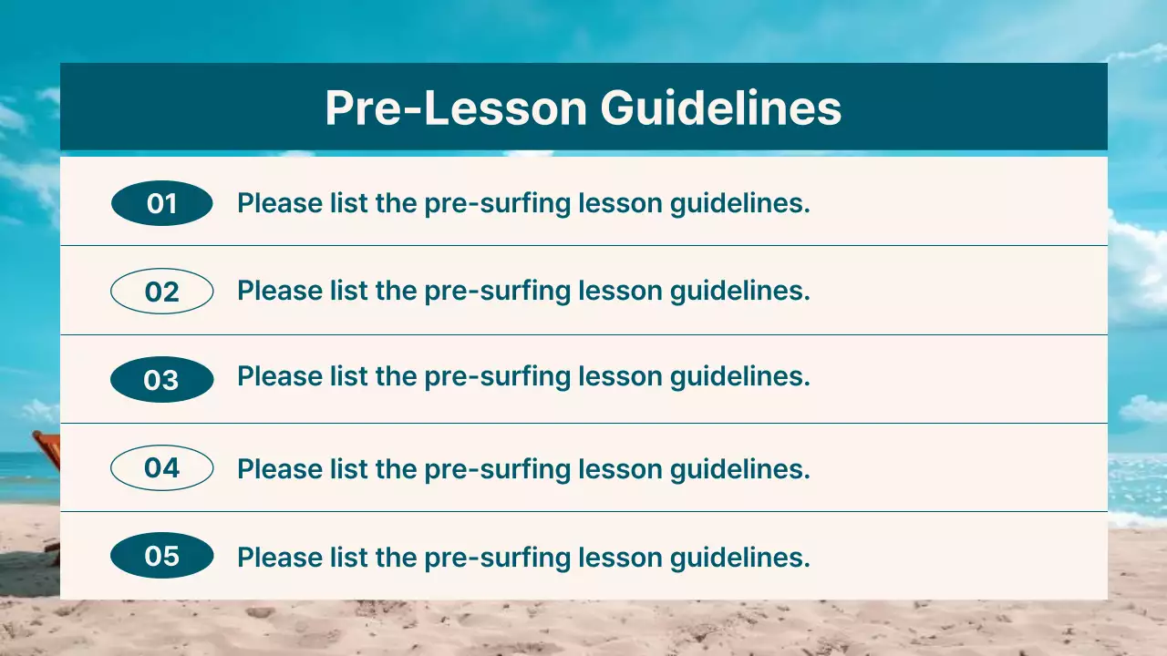 Teal Minimal Surf Notice Presentation