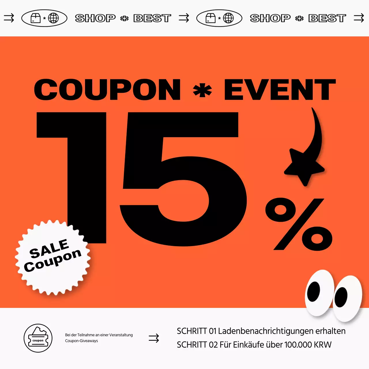 Einfache orange-schwarze Übersee-Direktverkaufswerbung in den sozialen Medien