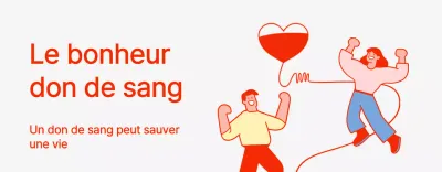 Illustration d'un concept de don de sang en rouge et gris