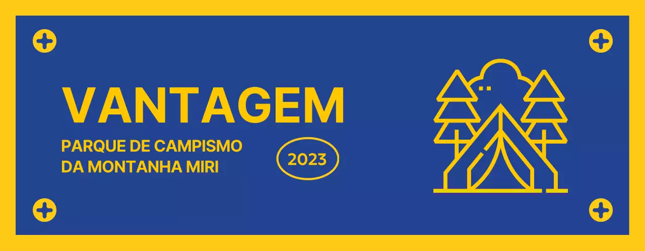 Desenho com um ícone de campismo em forma de bandeira