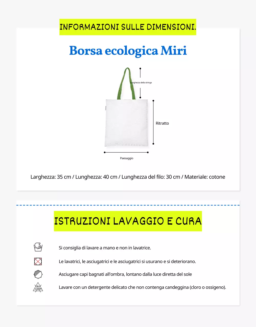 Semplice eco-bag estiva in blu spiegata