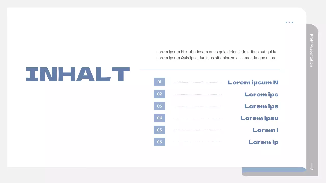 Ein einfacher Schulprospekt in Grau und Blau