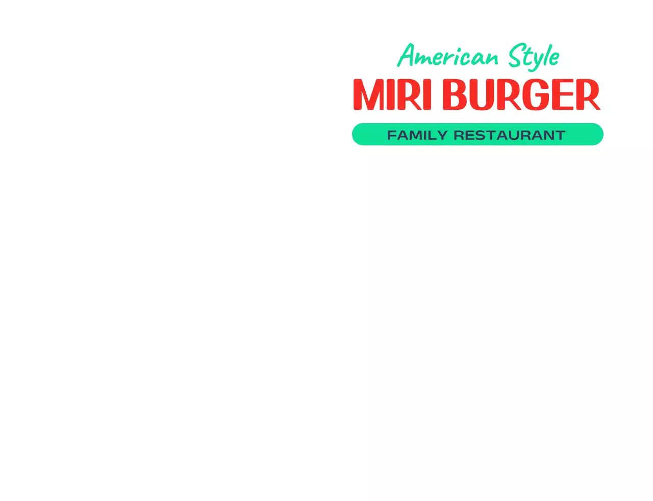 Logo dengan karakter hamburger gaya Amerika