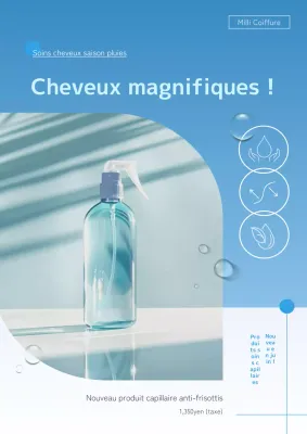 Promouvoir des produits de soins capillaires simples pour la saison des pluies, en bleu et bleu ciel
