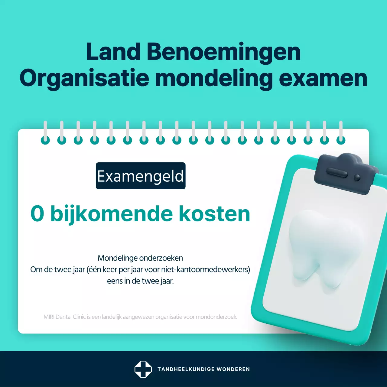 Een eenvoudige promotiepost voor tandartsen in mint en wit