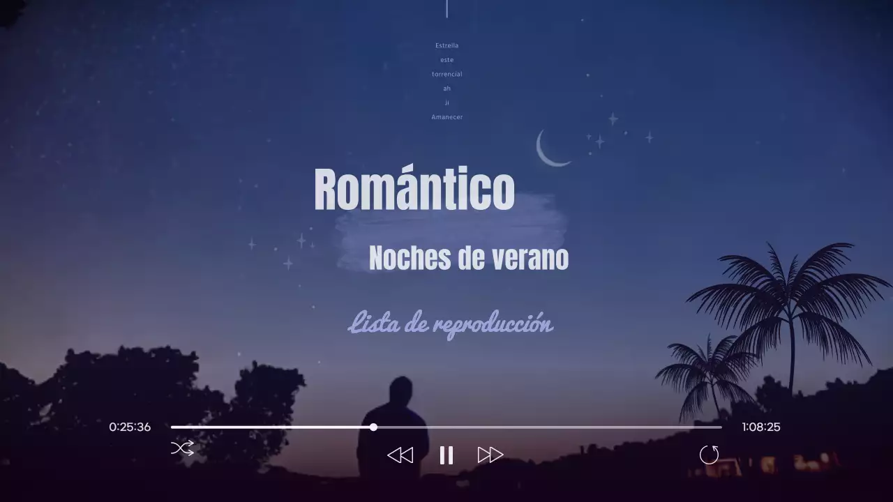 Sencilla funda para lista de reproducción de noche de verano en azul marino y morado