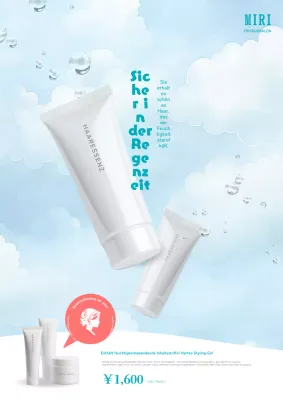 Werben Sie für Ihre schönen Haarpflegeprodukte für die Regenzeit in Himmelblau