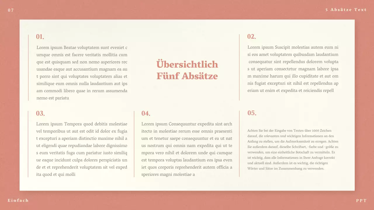 Rosa minimalistische Vorschläge für lange und kurze Beiträge