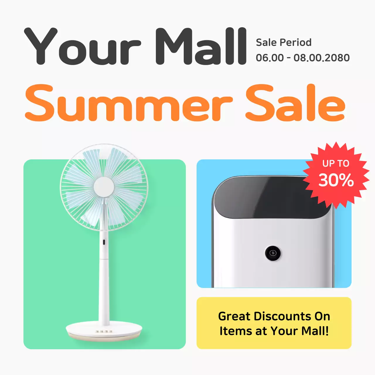 Promote a simple summer exhibit in light blue