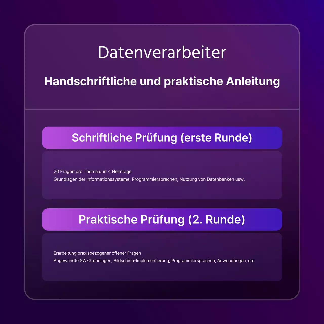 Eine einfache lila-schwarze Qualifikationsanzeige