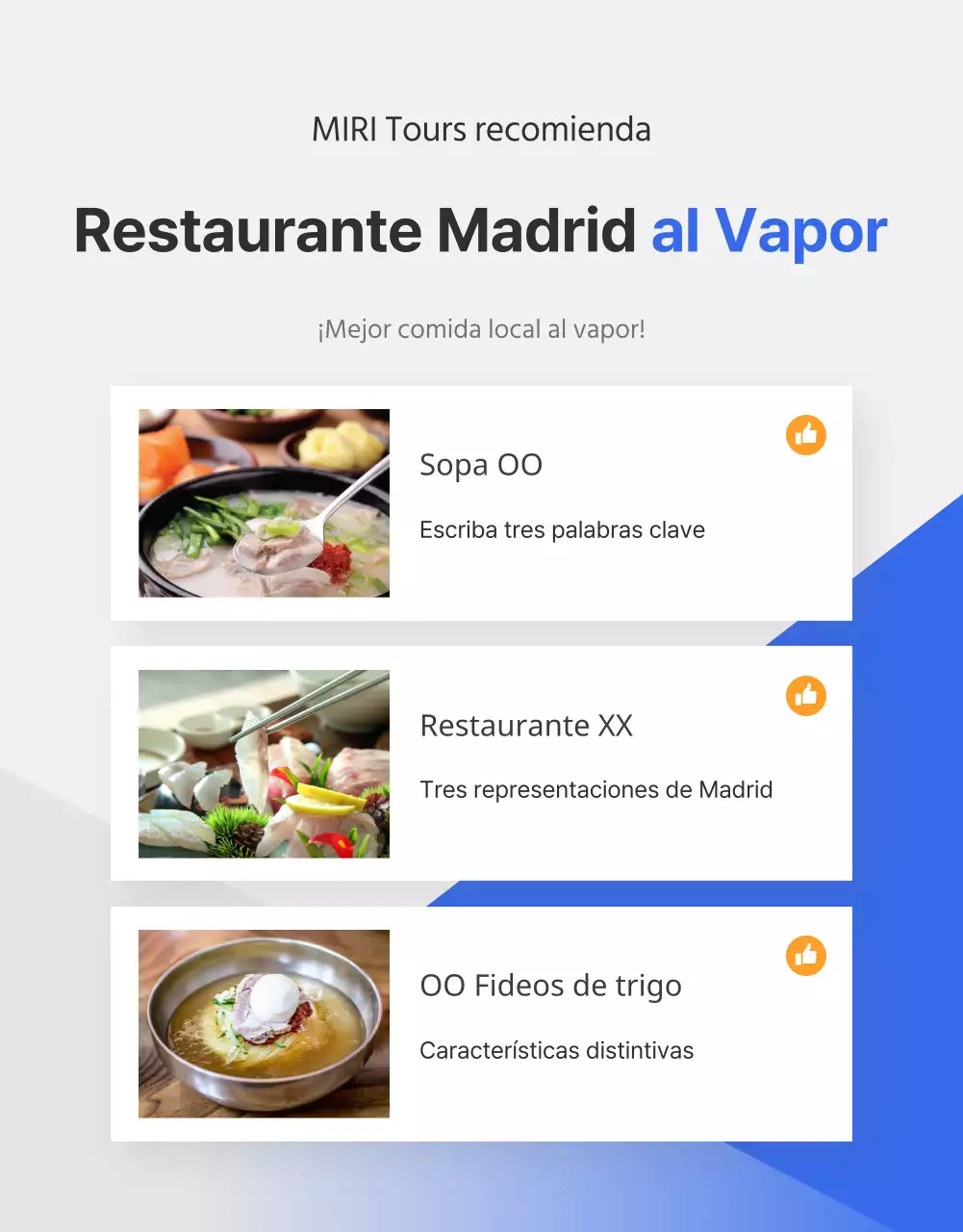 Anuncio sencillo de agencia de viajes de alquiler de coches en azul y naranja