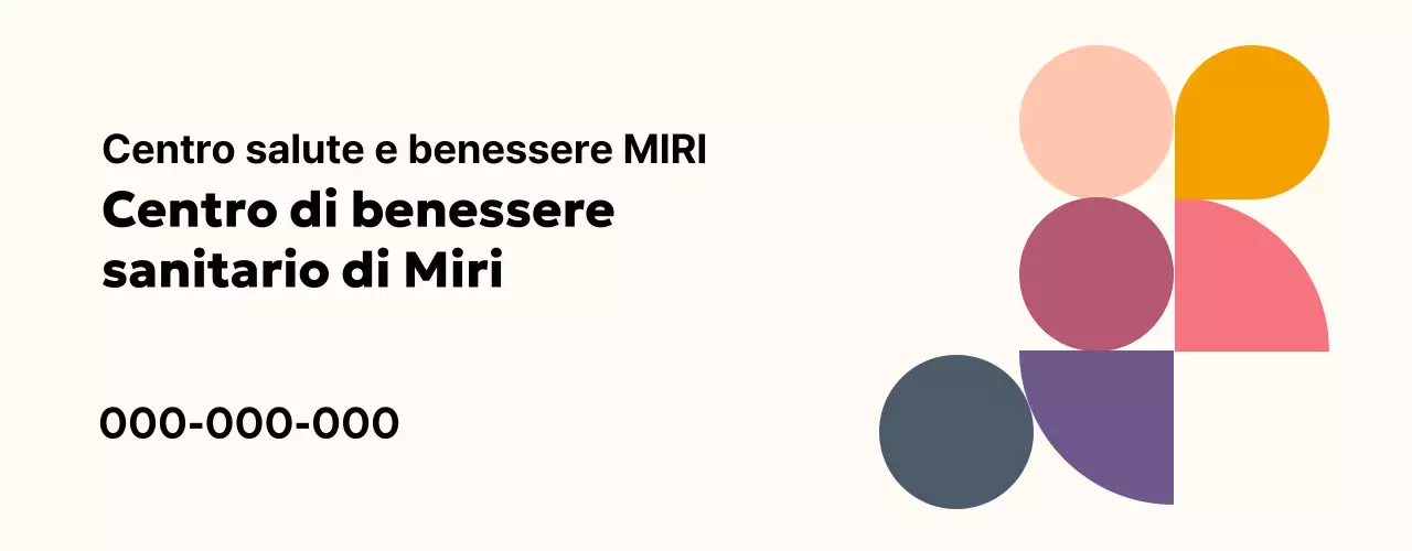 Centro salute e benessere semplice con forme colorate