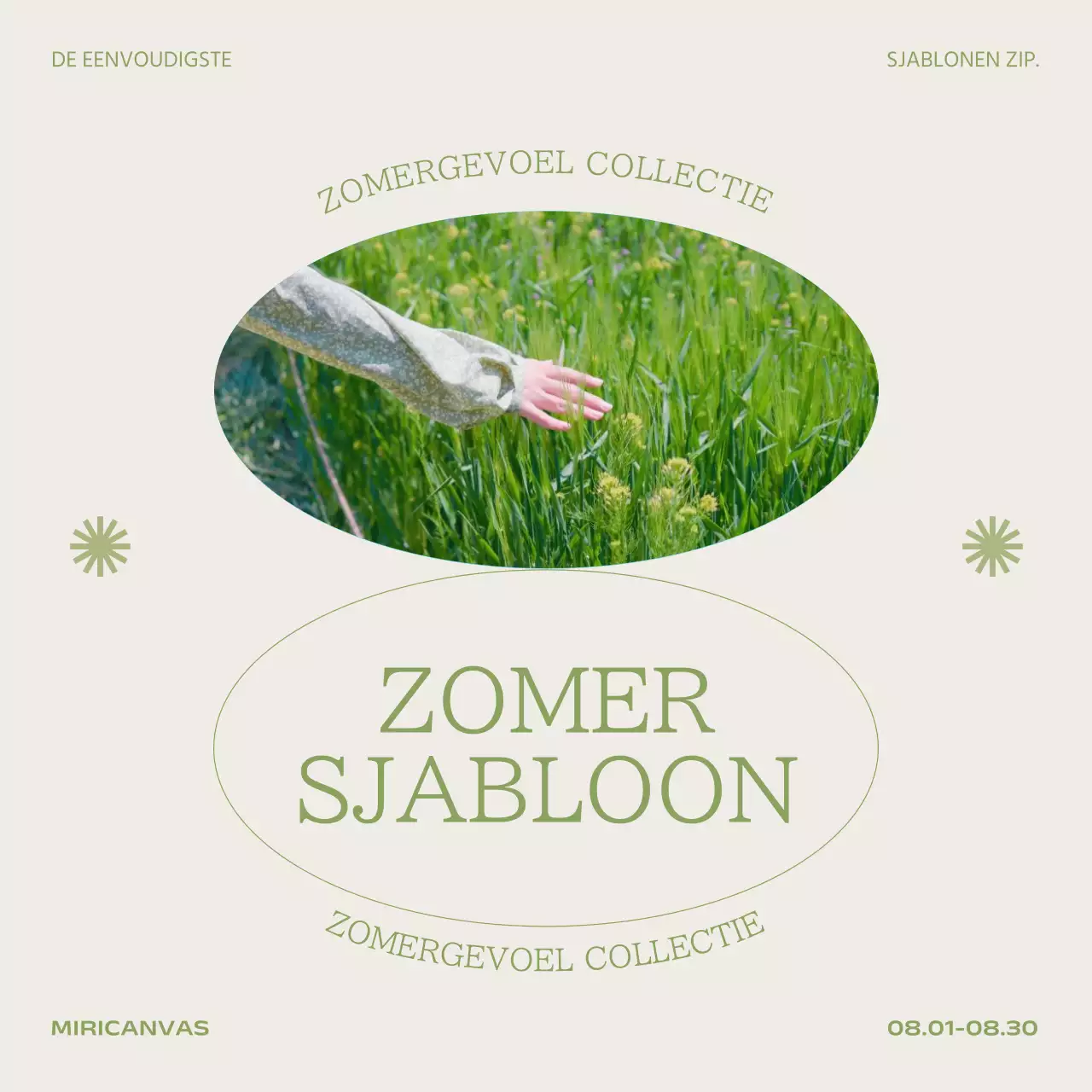 Een eenvoudige, op de zomer geïnspireerde verkoopadvertentie in chartreuse en ivoorkleur