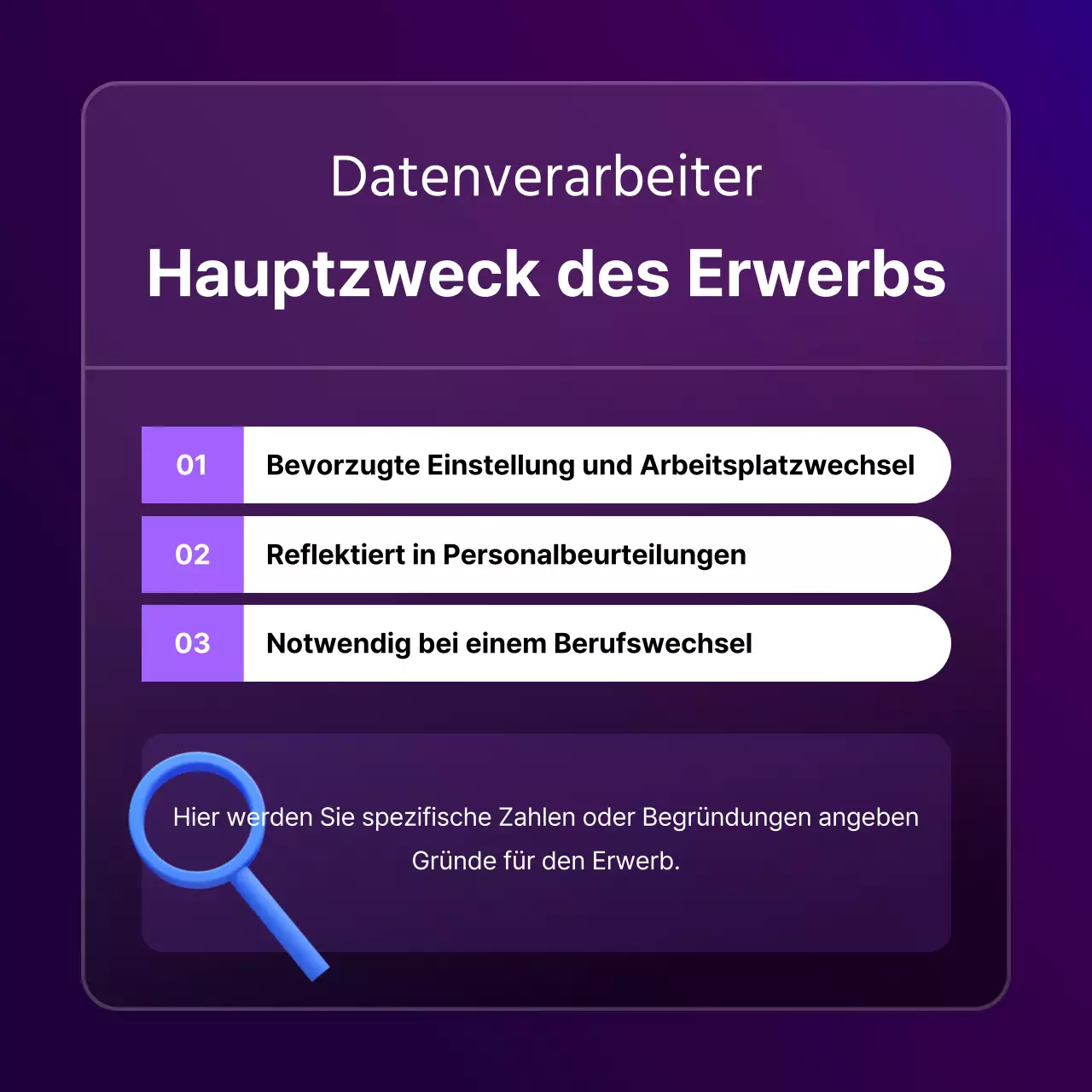Eine einfache lila-schwarze Qualifikationsanzeige