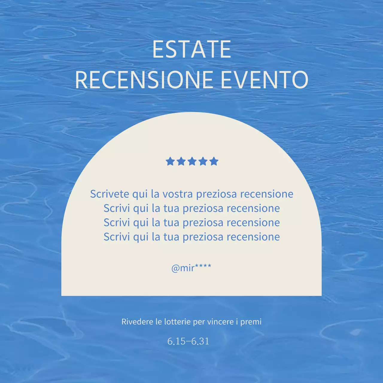 Un semplice annuncio di saldi estivi in azzurro e blu