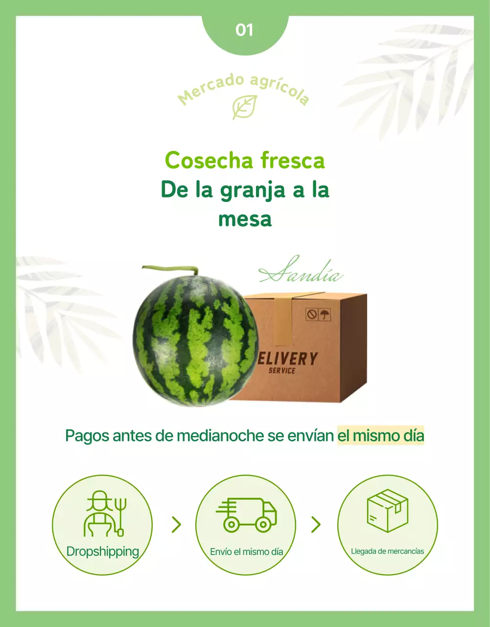Promover la fruta fresca sencilla en colores verde y chartreuse