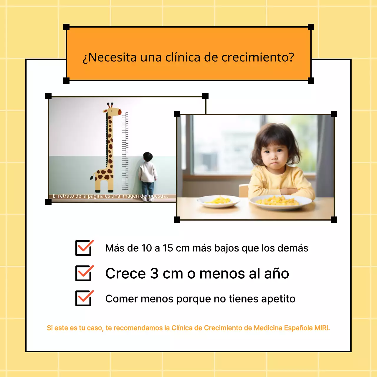 Promoción de la encantadora clínica de crecimiento infantil Yellow's