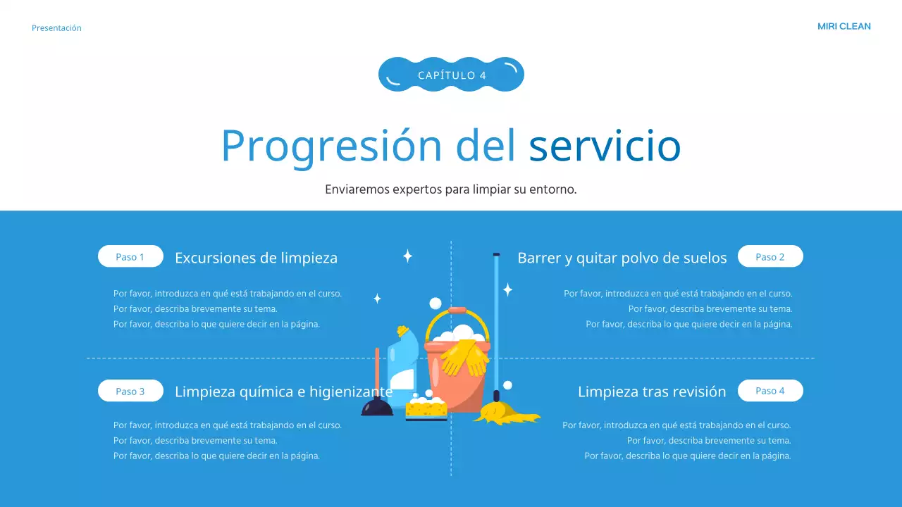 Presentación de la agencia de limpieza Blue's lovely