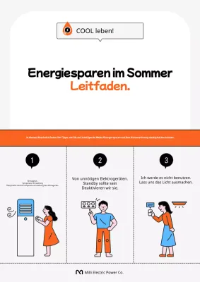 Eine einfache orange-schwarze Energiespar-Kooperationskampagne!