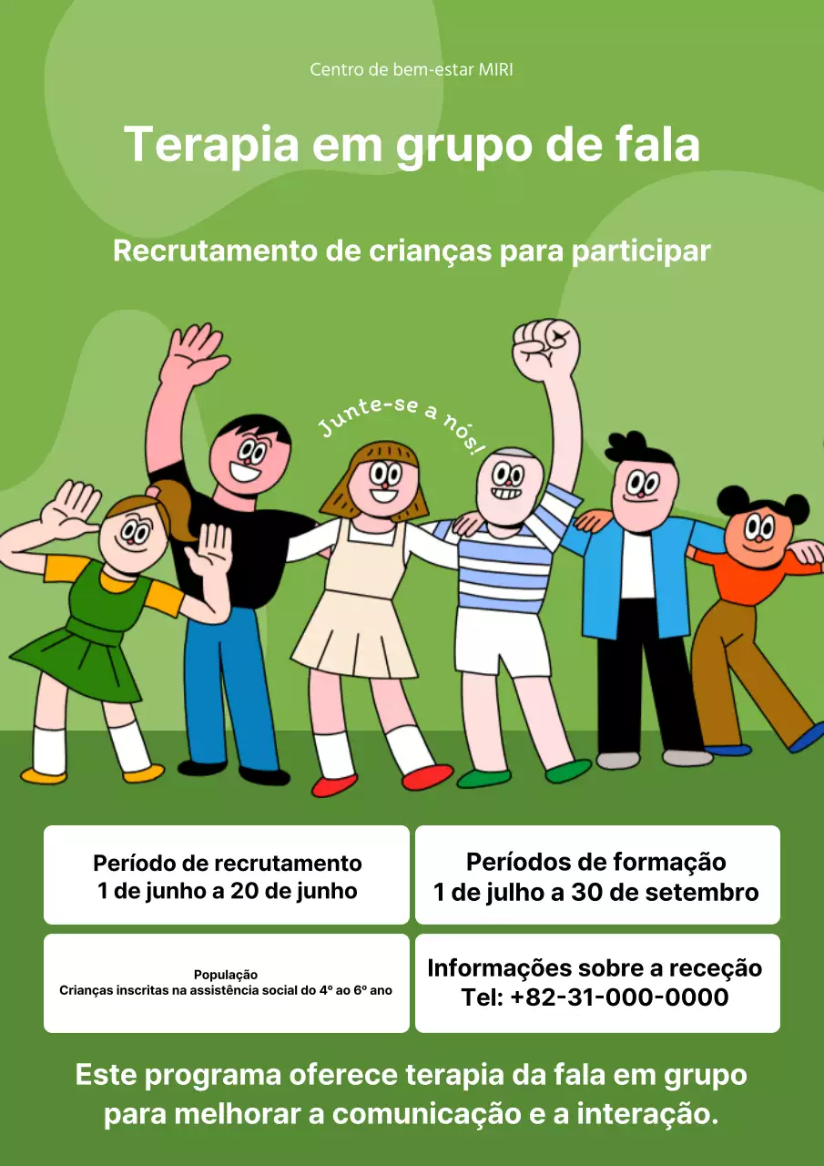 Promover a terapia da fala em grupo em verde e caqui com um bonito grupo verde e caqui
