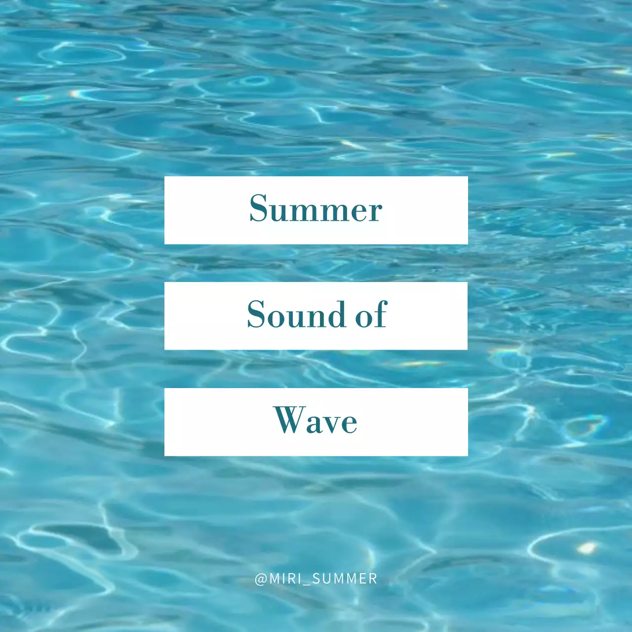 Modern summer ocean swimming sounds in light blue and white post