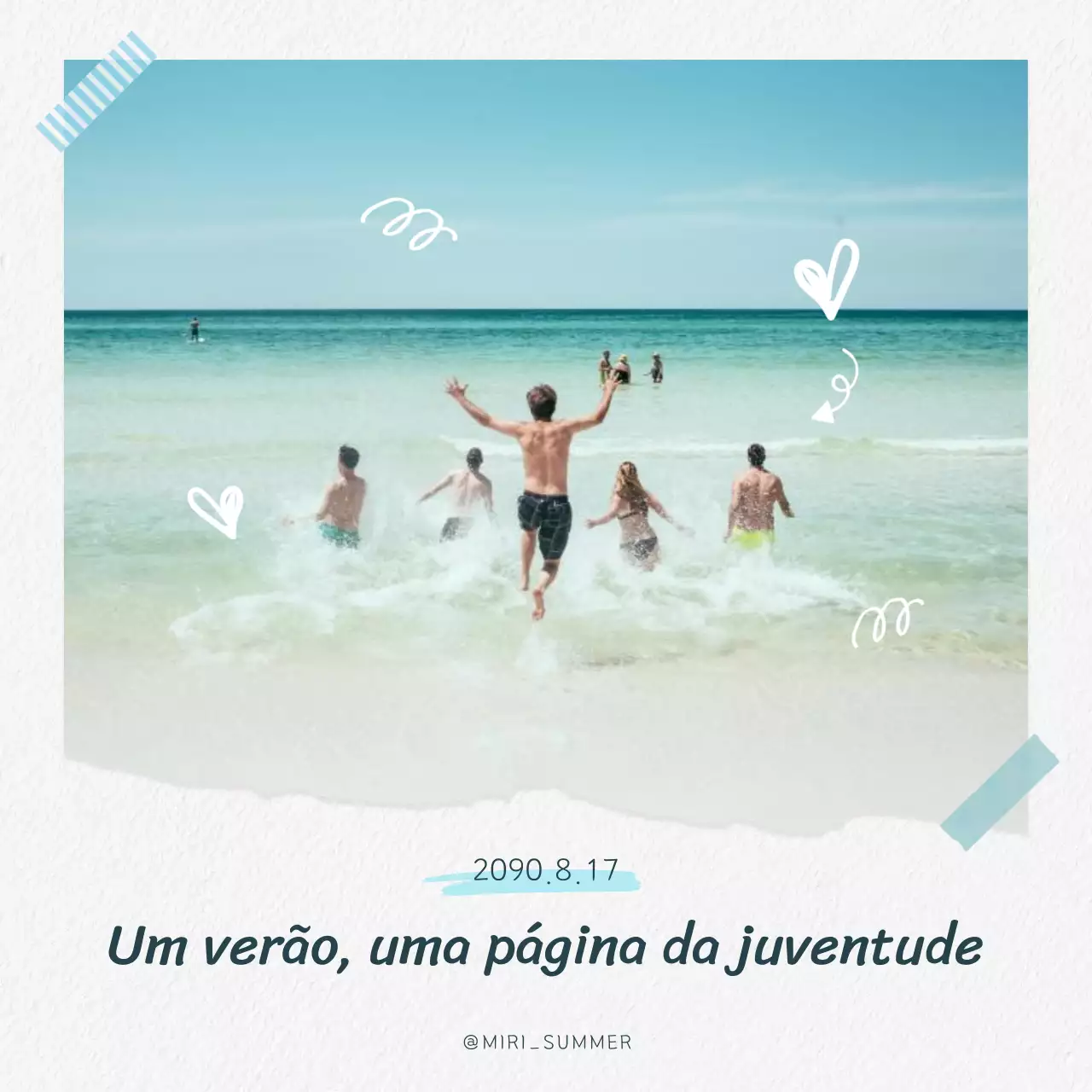 Um bonito post marítimo de férias de verão em azul claro e branco