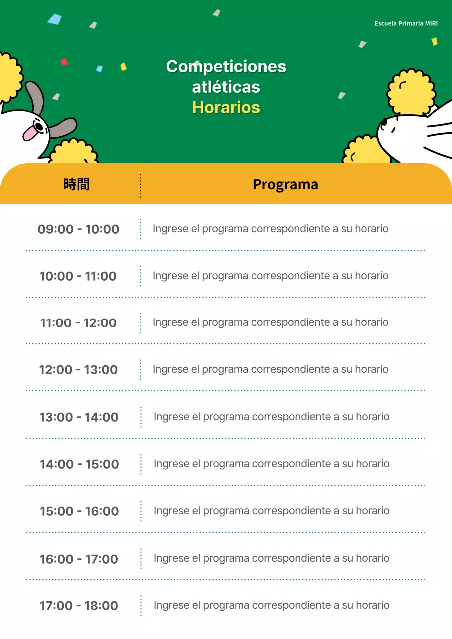 Promover una jornada deportiva celeste y verde en la escuela primaria