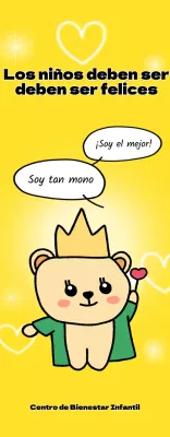 Centro de bienestar infantil luminoso y divertido con simpáticos personajes