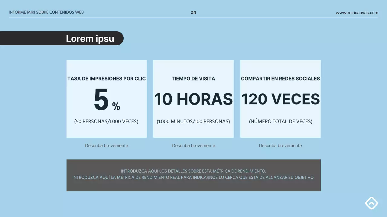 Un sencillo informe en gris y azul claro