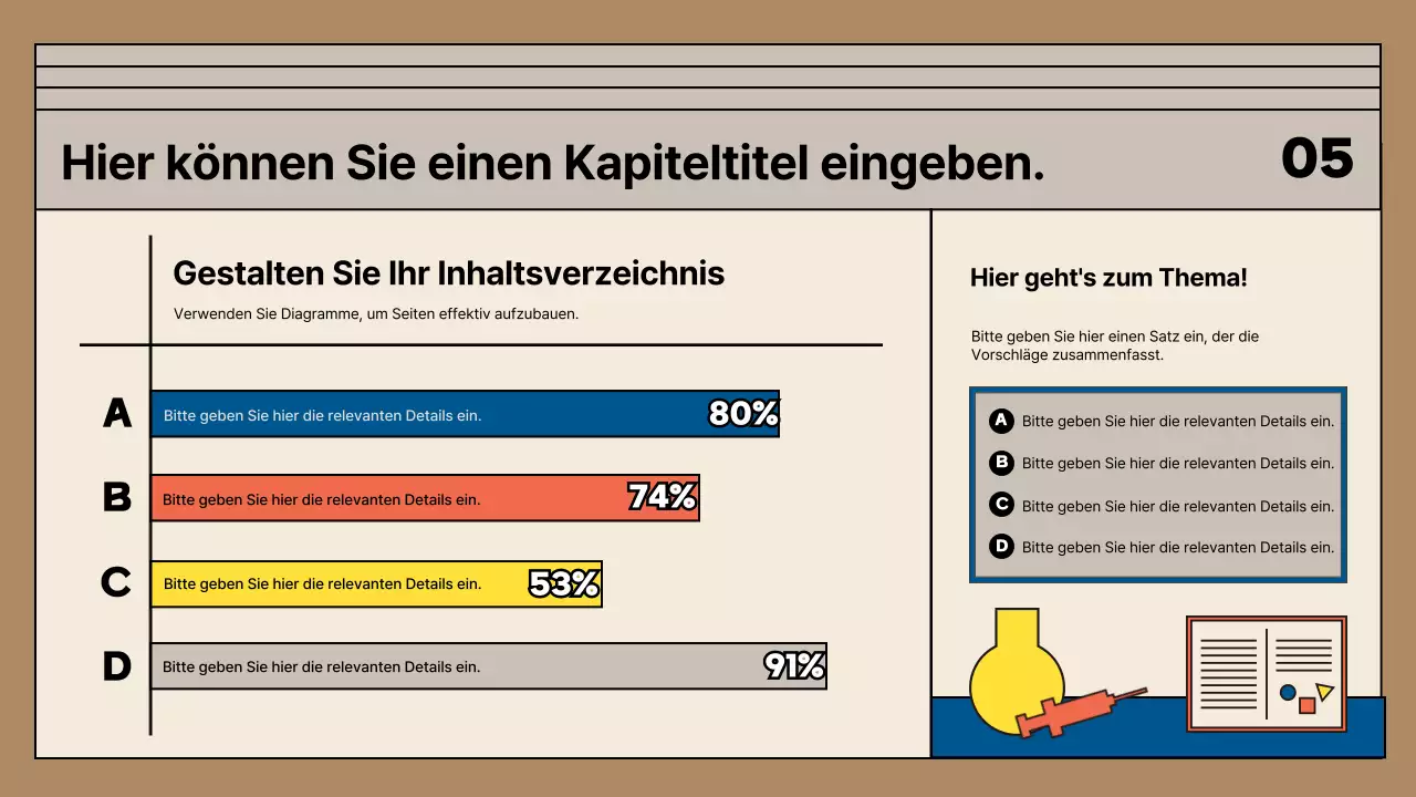 Förderung moderner Wissenschaftlerinnen in Beige und Blau