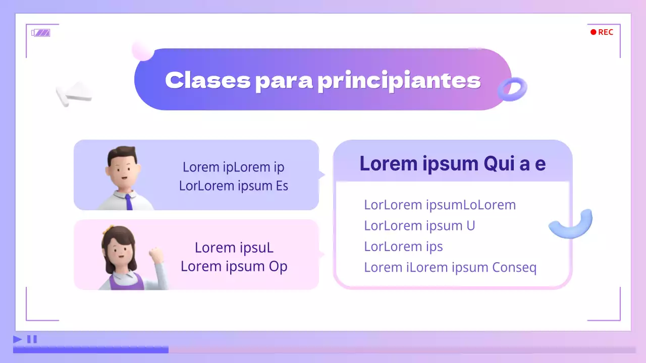 Púrpura y azul, edición de vídeo cibernético para promover clases de superación personal