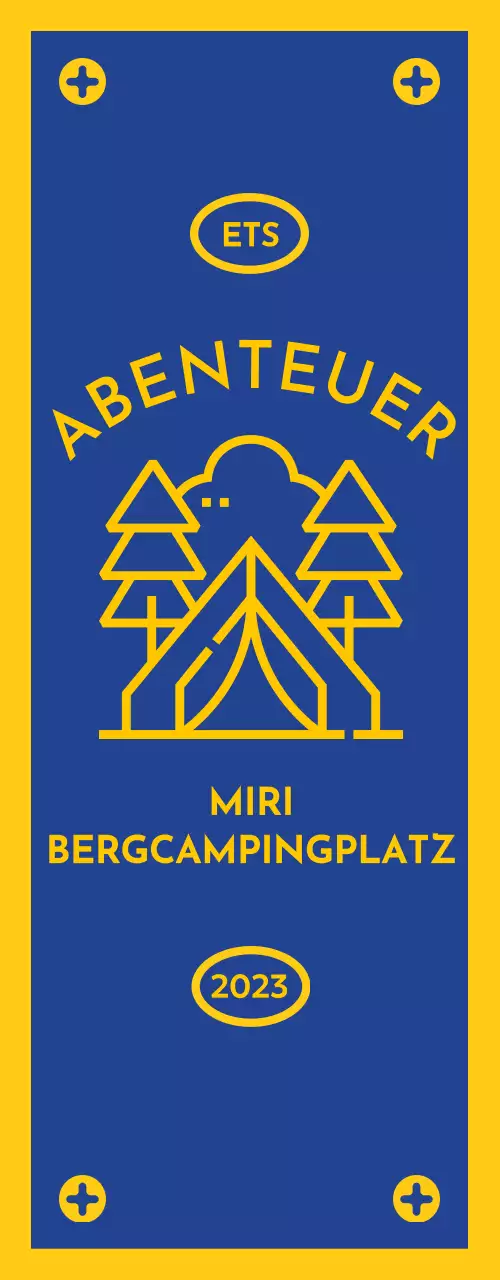 Design mit einem flaggenähnlichen Camping-Symbol