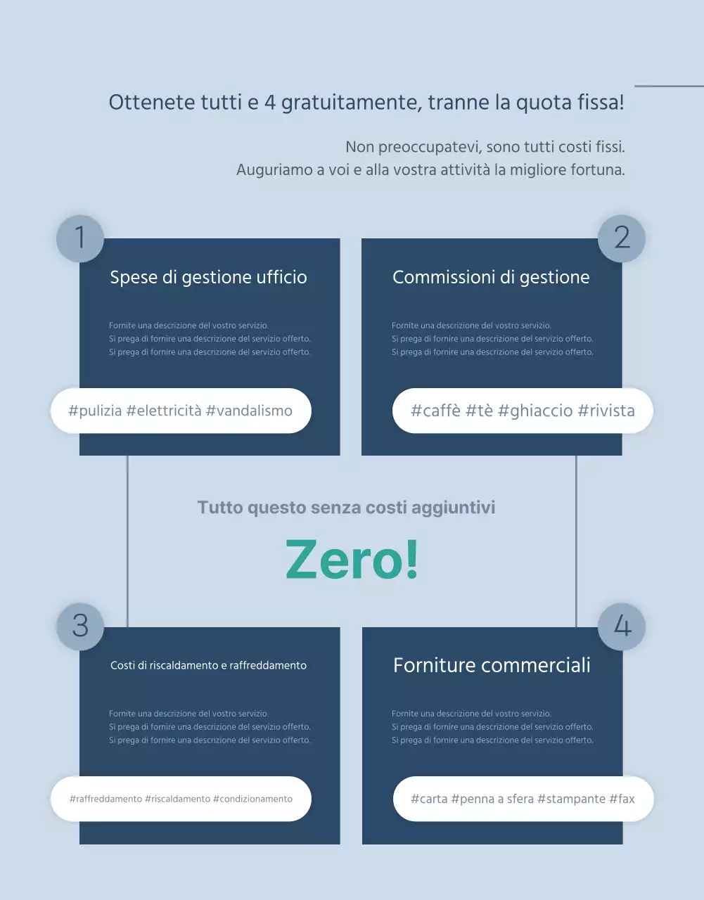 Promuovere uno spazio di coworking blu e bianco