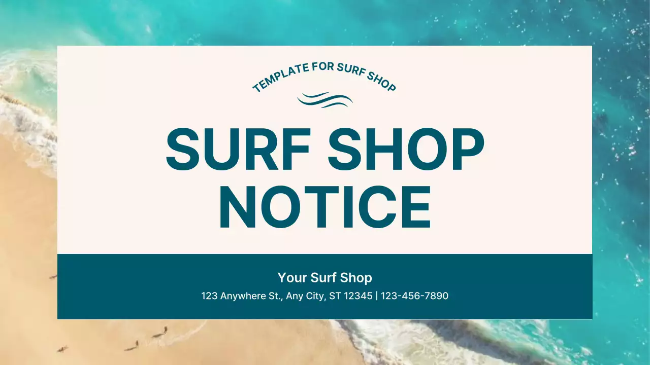 Teal Minimal Surf Notice Presentation