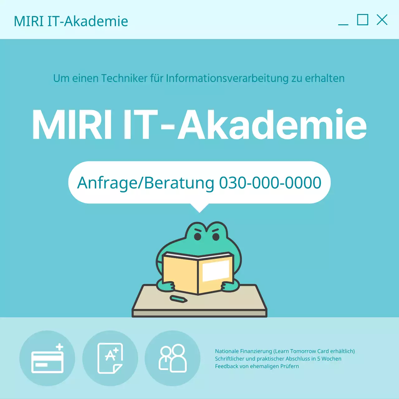 Werbung für trendige Zertifizierungskurse mit hellblauem Hintergrund