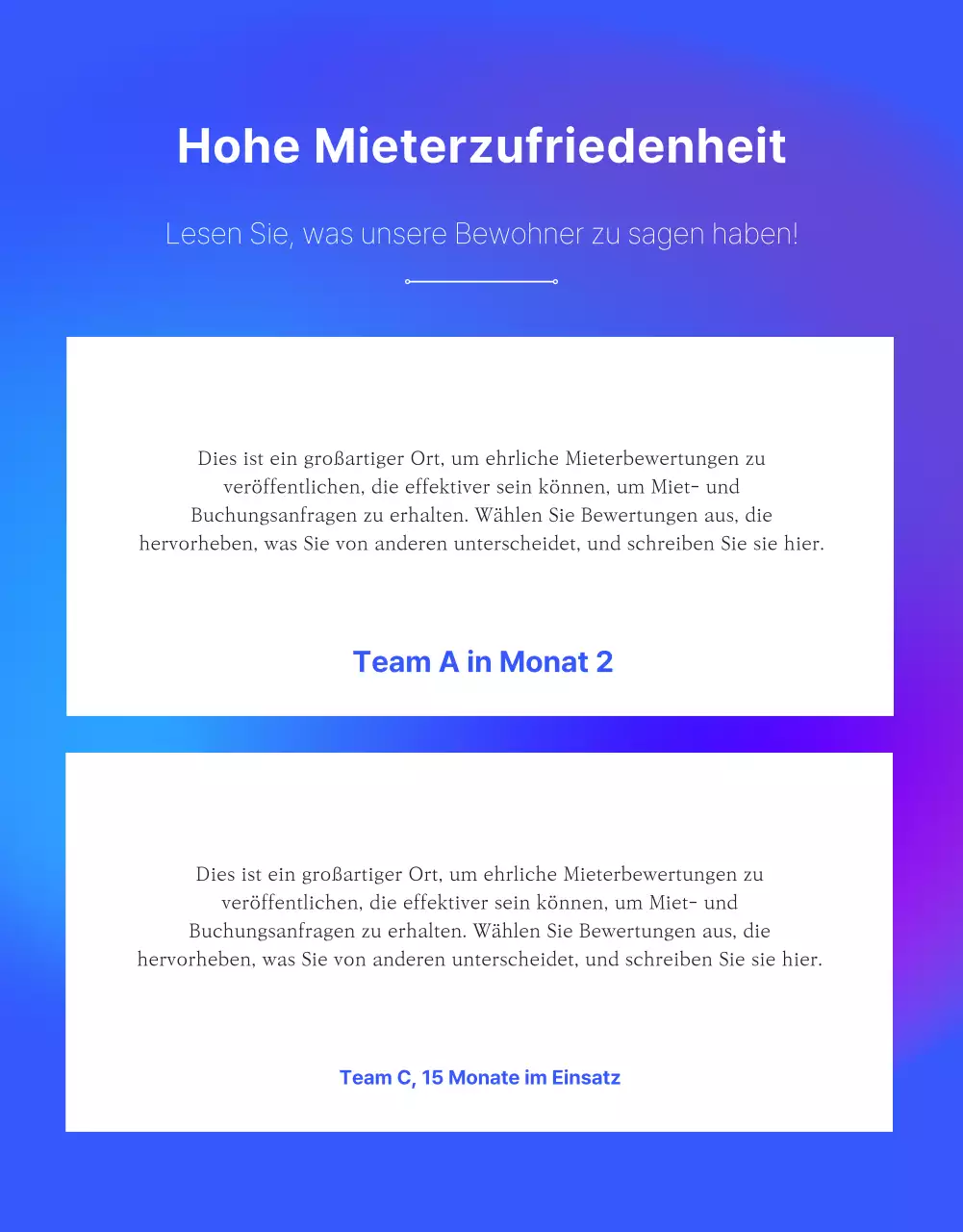 Förderung der modernen Bürogemeinschaft von Blue