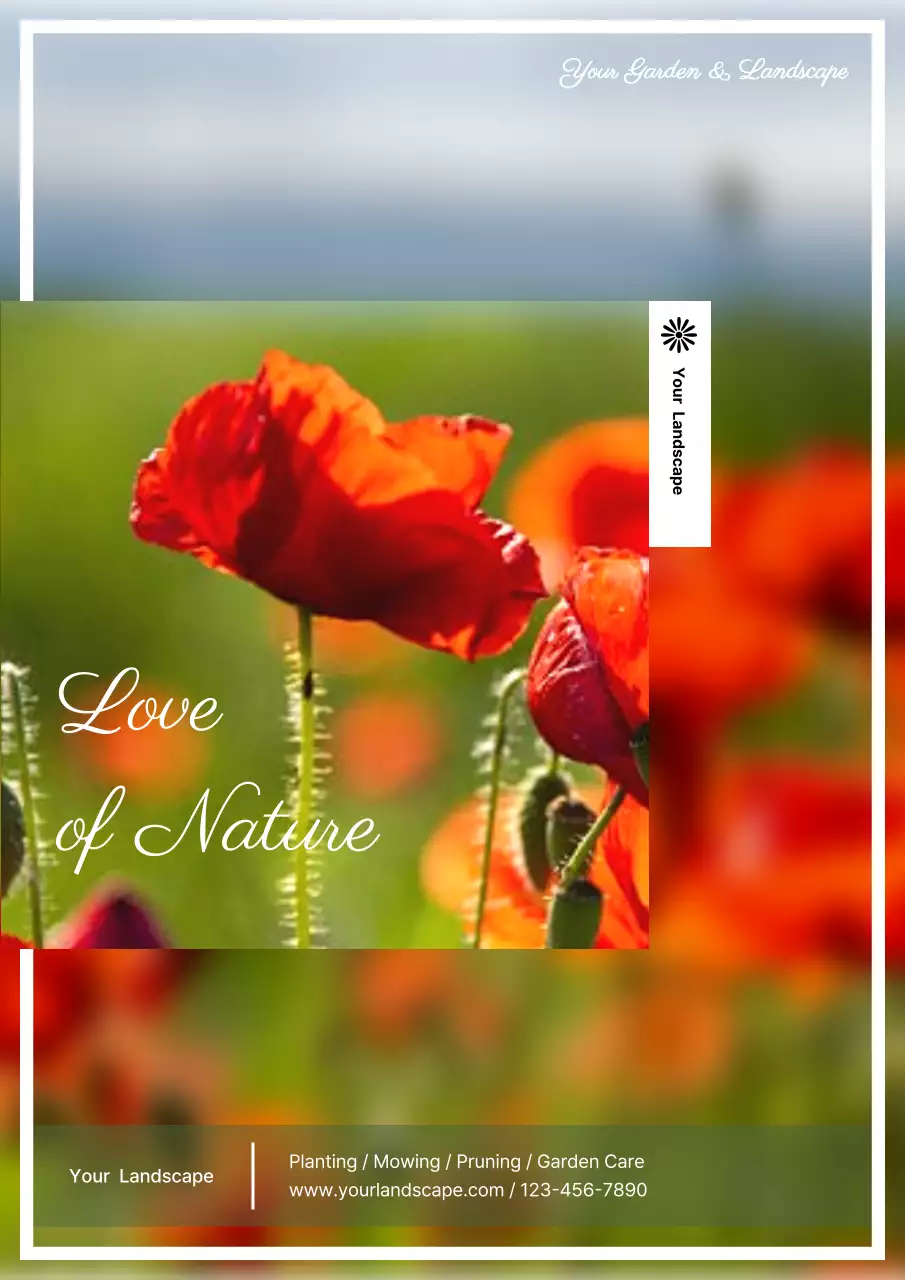 Red Rustic Garden Promotion Poster