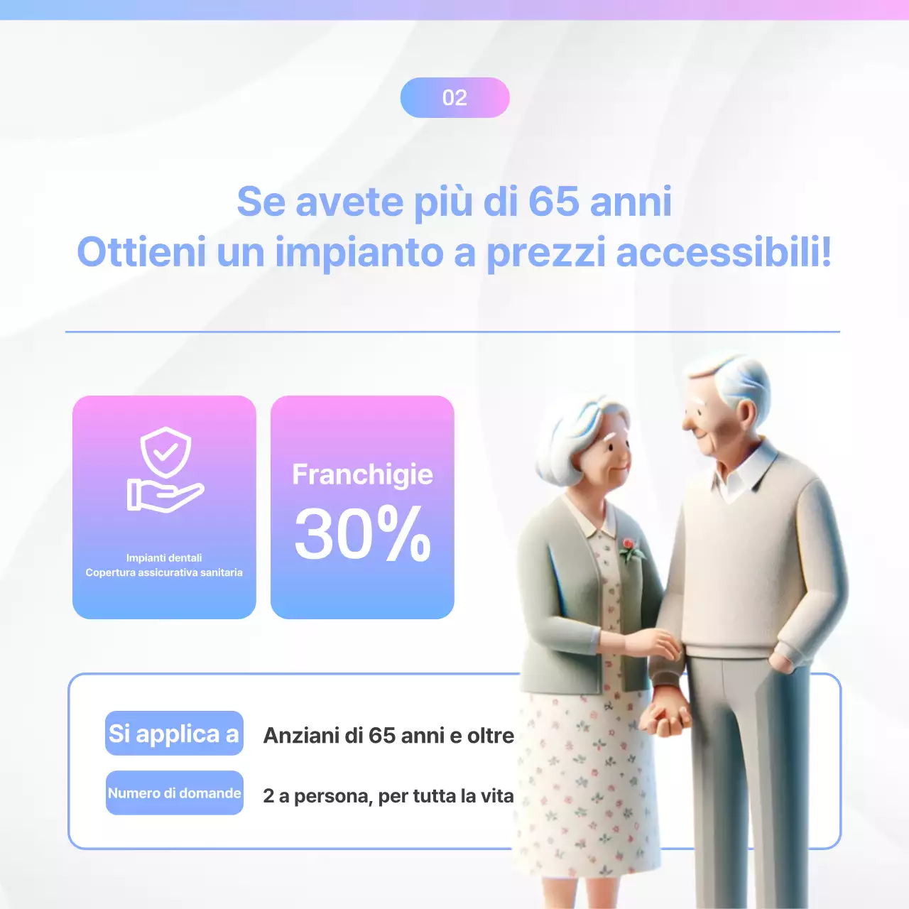 Promozione dentale kitsch in azzurro e rosa