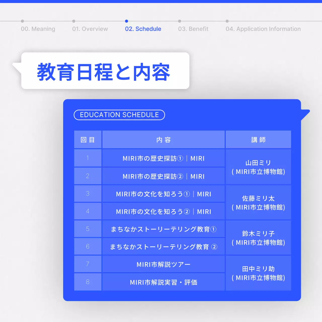 青 シンプル 観光ガイド 企画書 Instagram カルーセル