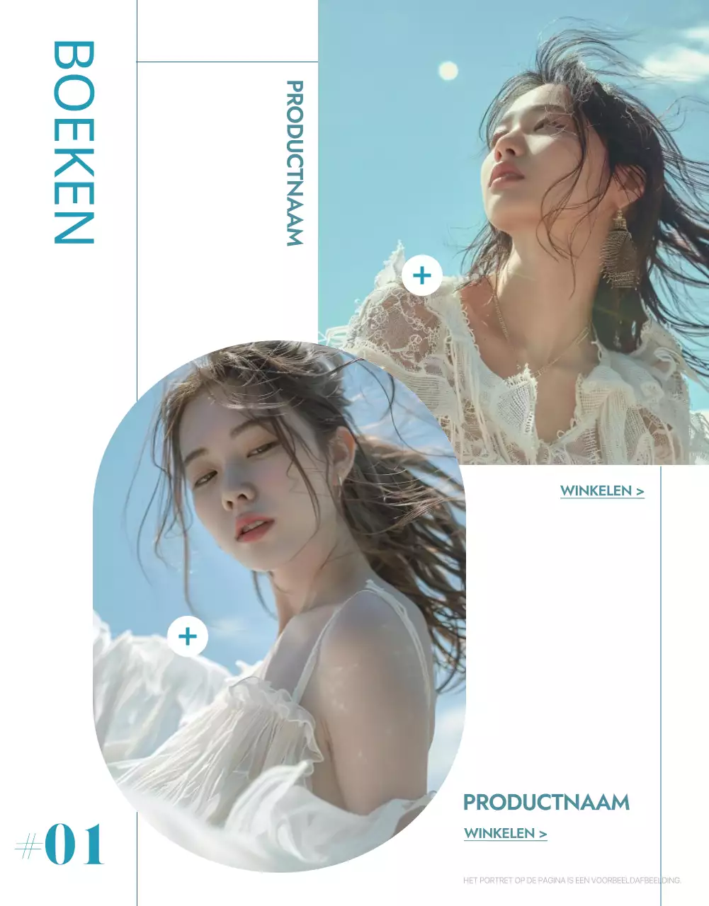 Promoot minimalistische zomermode in blauw en lichtblauw