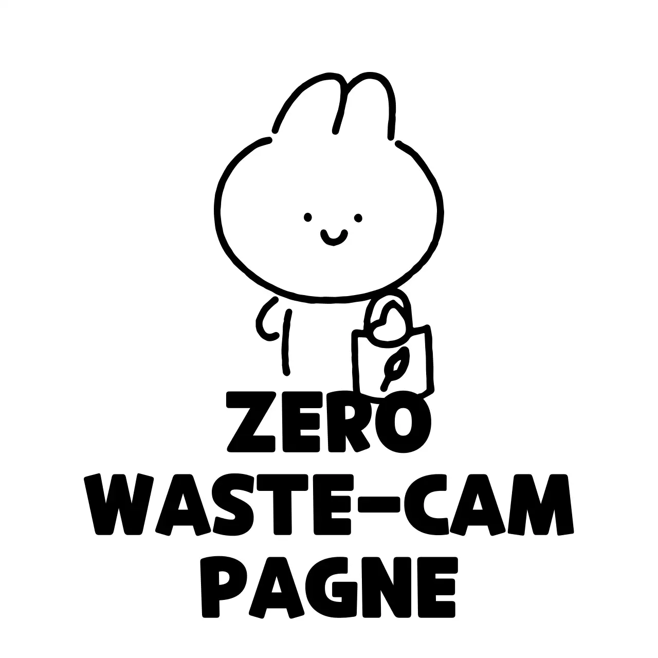 Een schattige, zero-waste campagne met een illustratie van een konijntje dat een eco-tas draagt