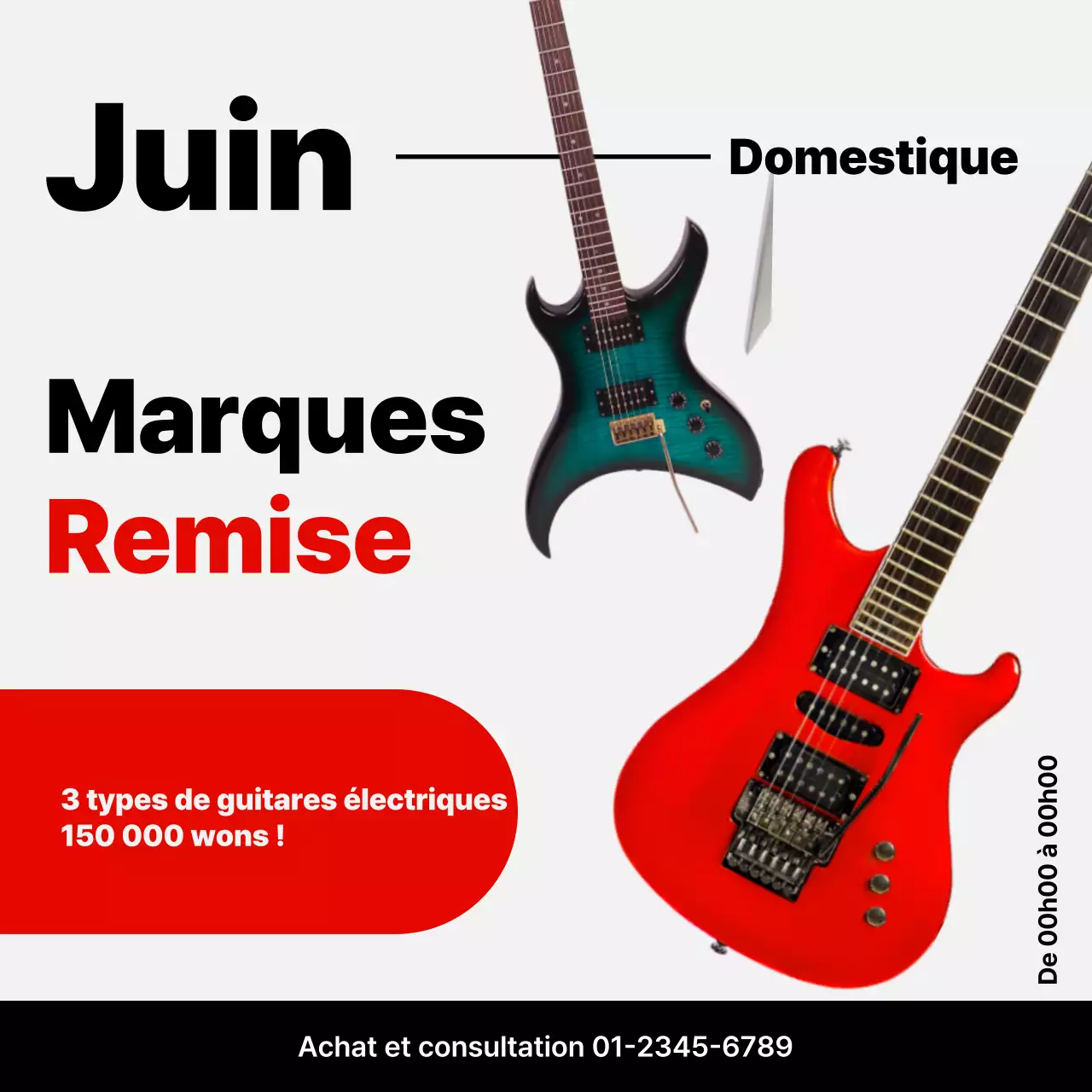 Promouvoir la vente d'instruments de musique kitsch rouges et noirs