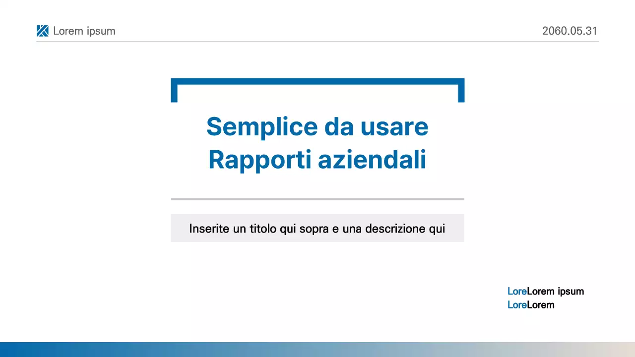 Una semplice presentazione stampabile in bianco e blu