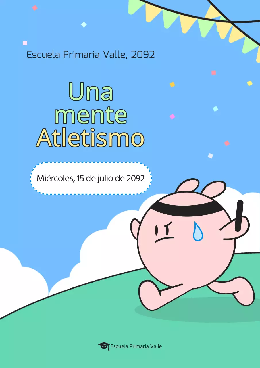 Guía de la jornada deportiva amarilla y azul