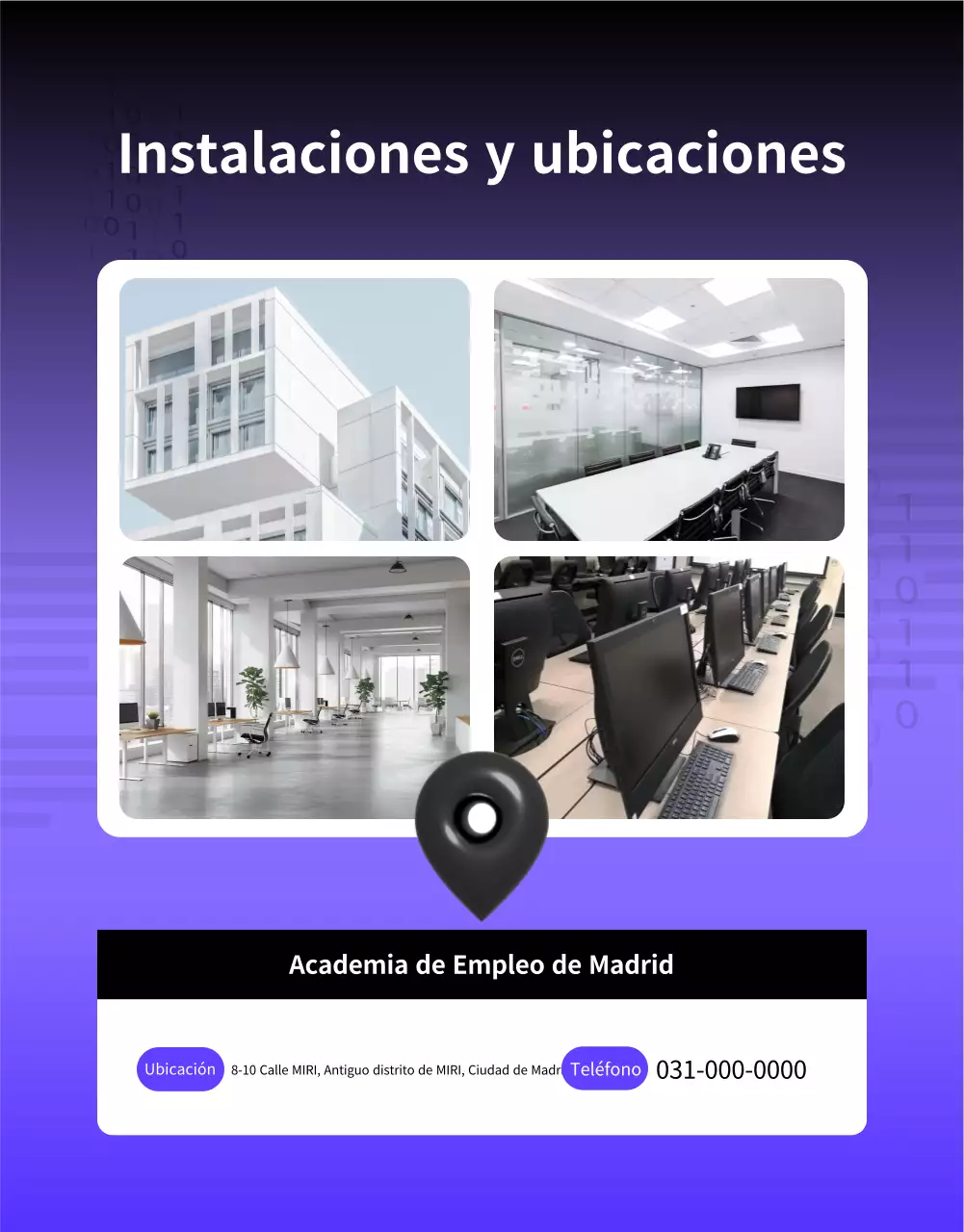 Un sencillo anuncio morado y negro de contratación de licenciados