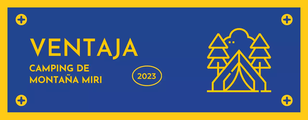 Diseño con icono de camping en forma de bandera